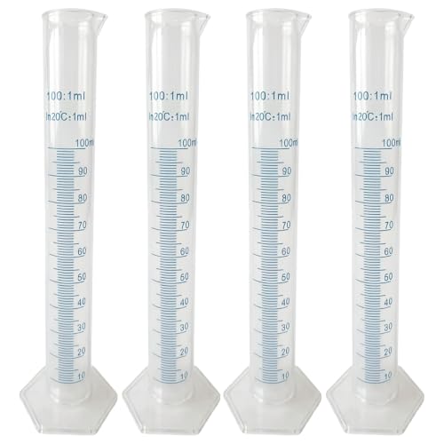 100ml Graduated Cylinder, Scientific Measuring Cup, 4 Pcs, Blue - size: 100ml