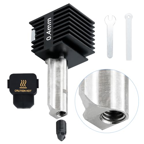 Speed Hot End A1 Mini A2L Extrusion Head Kit B 0.4mm Hardened Steel Nozzle Chrome Plated Brass Heating Block Silicone Sock Integrated Structure for Bambu Lab A1/A1 Min 3D Printers only - size: 0.4