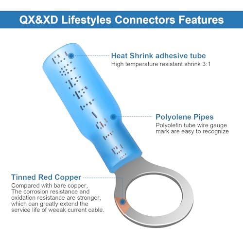 QX&XD 540PCS Heat Shrink Wire Connectors Kit, Wire connectors kit - style: 540pcs