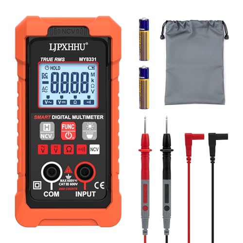 Digital Multimeter Voltmeter TRMS 4000 Counts Non-Contact Voltage Tester - color: Orange