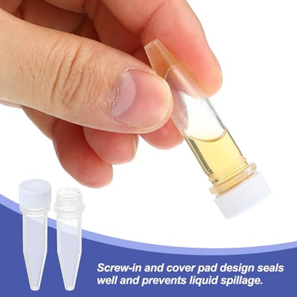 PATIKIL 1.5ml Plastic Cryogenic, 25Pcs Cryogenic Vial Screw Top Frozen Test Tube for Lab Laboratory Science, White Cap - color: White