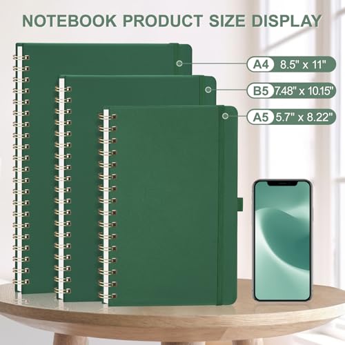 AHGXG Graph Paper Notebook, 140 Pages, B5 (7.6" x 10") - color: Dark Green, style: B5-Graph