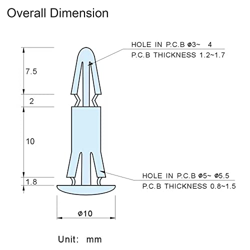 PCB Spacer Support PCB Standoff Isolation Column Locking Circuit Boards Nylon Round Header Insulation Bracket Support Height 10mm /0.39" (Pack of 50pcs) - size: Round Header-Support Height 10mm (50pcs)