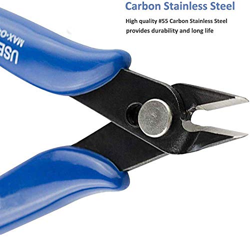 Flush Wire Cutter, 5PACK Blue Diagonal Cutting Pliers Side Cutter Nippers Micro Wire Cutter Wire Clippers Wire Snips (5inch size) - size: 5 inch flush, 5 count