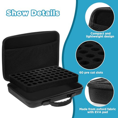 Teenyyou 60 Slots Peptide Case for Fridge Fits Standard 10ml Vials - color: Black, size: 60 Slots, style: Solid