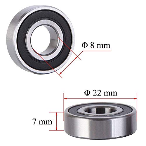 WAFJAMF 20 Pack 608-RS Ball Bearing Double Rubber Sealed Miniature Set