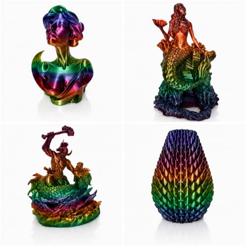 PETG 3D Printer Filament,Rainbow SE,Translucent, Quick, Fast Color Change, Multi Color, Diameter 1.75mm, Net Weight 1kg (2.2lbs) - color: Petg Quick Rainbow Se
