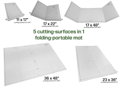 FLIP and FOLD 48 CutterPillar Versatile 5-IN-1 Mat for Travel and Storage - Fabric and Sewing Craft Projects - Self-Healing Mat 36"x48"-11"x17" - size: Flip and Fold 48