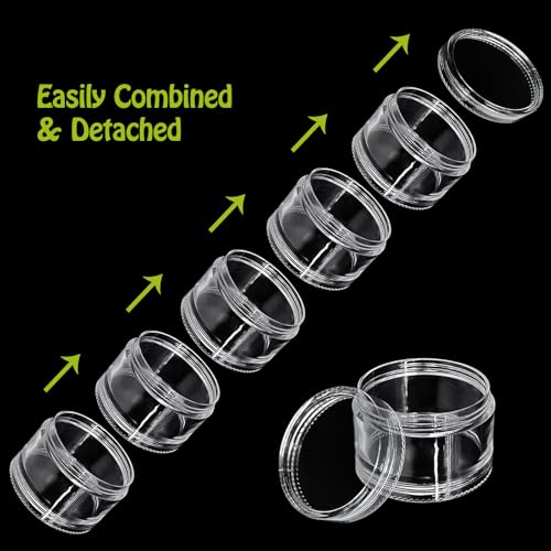 Luomorgo 6 Sets Stackable Clear Plastic Containers, 10ML, 5-Layer - size: 10ML