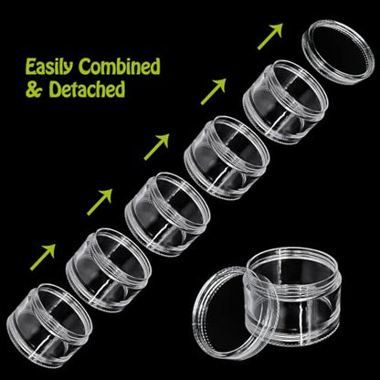 Luomorgo 6 Sets Stackable Clear Plastic Containers, 10ML, 5-Layer - size: 10ML