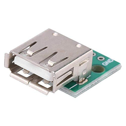 USB-A Female Breakout Board DIP Adapter 2.54mm Pitch 4-Pin