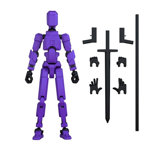 MerryXD T13 3D Action Figure,Assembly Completed Dummy Nova Titan Lucky 13 Action Figure 3D Printed Multi-Jointed Movable Toy Purple - color: Purple