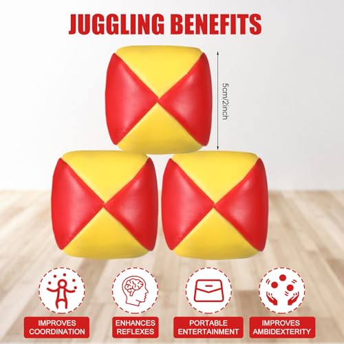 Patelai 6 Pack Juggling Balls for Beginners, Soft Juggle,Yellow Orange - color: Yellow Orange