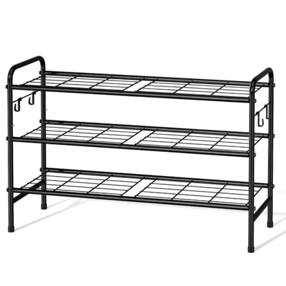 VILICK Metal Shoe Rack for Closet 33" Wide Shoe Organizer for Entryway - color: Black