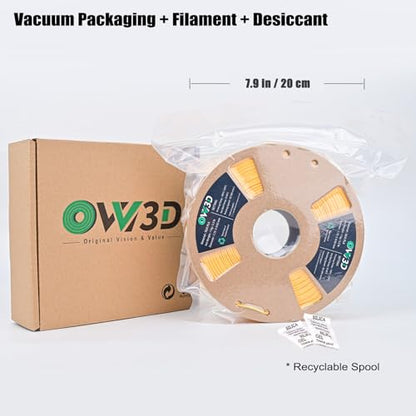 OVV3D Silk PLA Filament 1.75mm, Upgrade Gold PLA Filament 3D Printer Filament, Silk Gold Metal 3D Printing Filament, 3D Filament 1.75 +/- 0.02mm, Silk 1.75 PLA Filament for 3D Printer and 3D Pen, 1kg - color: Silk Metal Gold