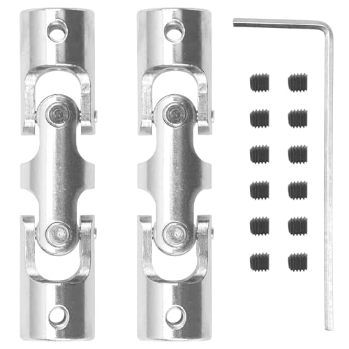 2Pcs Vgoohobby 4mm/5mm/6mm RC Boat Shaft Coupler 3 Section U Joint Coupling for RC Car Boat Robotics DIY (4mm to 4mm) - size: 4mm-4mm