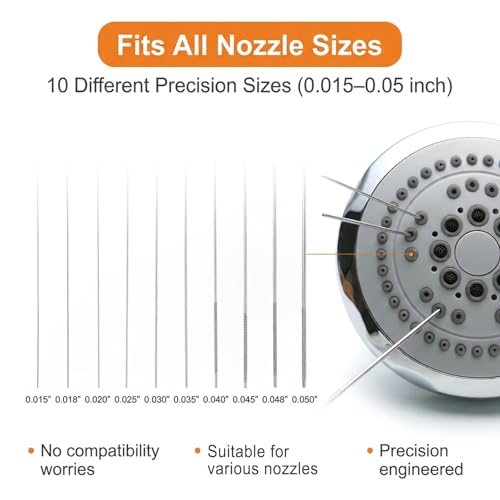 90 Pcs Shower Head Cleaner Tool Set, Small Hole Nozzle Cleaning Brushes & Stainless Steel Cleaning Needles, Multi Size Picks with Caps for Bathroom and Household Gaps