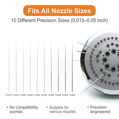 90 Pcs Shower Head Cleaner Tool Set, Small Hole Nozzle Cleaning Brushes & Stainless Steel Cleaning Needles, Multi Size Picks with Caps for Bathroom and Household Gaps