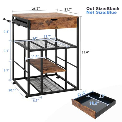 PUNCIA 25.6″ × 21.7″ Platform 3D Printer Stand with Filament Storage