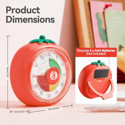 Magnetic Visual Timer, 60-Minute Countdown for Kitchen Classroom Homework - color: Red