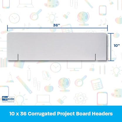 Flipside Products White Project Board Header, Presentation Header, Display, Trifold, Pack of 24