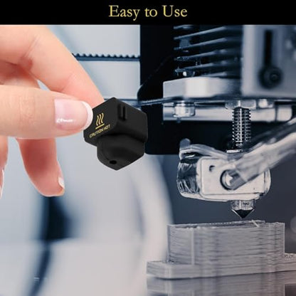 10Pcs Silicone Sock for Bambu Lab A1/A1 Mini, Hotend Heater Block Silicone Cover Nozzle 3D Printer Print Head Boot High Temperature Enclosure Black Accessories Parts Protecting Extruder Sleeve