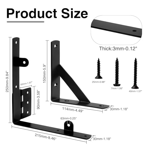 Anti Sag Gate Kit Heavy Duty Gate Hardware Kit for Wooden Gate Fence - size: 2 sets