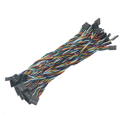 20Pcs 6Pins 20cm Dupont Line 2.54mm Pitch Female to Female Jumper Wire Connect Cables Double-Headed Line for Breadboard