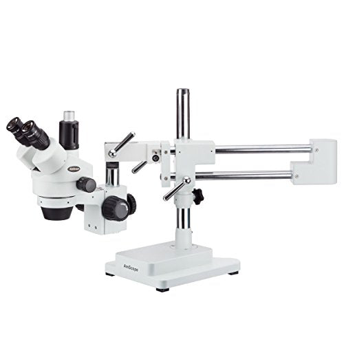 AmScope SM-4TPX-144 45X Simul-Focal Stereo Zoom Microscope on Dual Arm