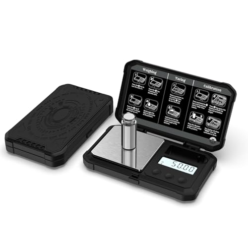 Digitalgram Scale Jewelry Scale 200g 0.01g mini Scale Portable Powder Scale (Black) - color: Black