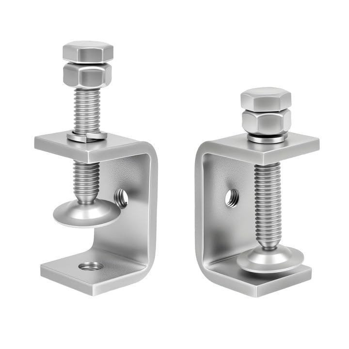 1-3/4 Inch C Clamp, 2 Pcs 304 Stainless Steel C Clamps, Small U Clamps for Mounting, G-Clamp with Wide Jaw Opening and I-Beam Design, for Carpentry, Metal Fabrication, DIY Home Improvement (45mm) - size: 1-3/4 Inch-2pcs（45mm）