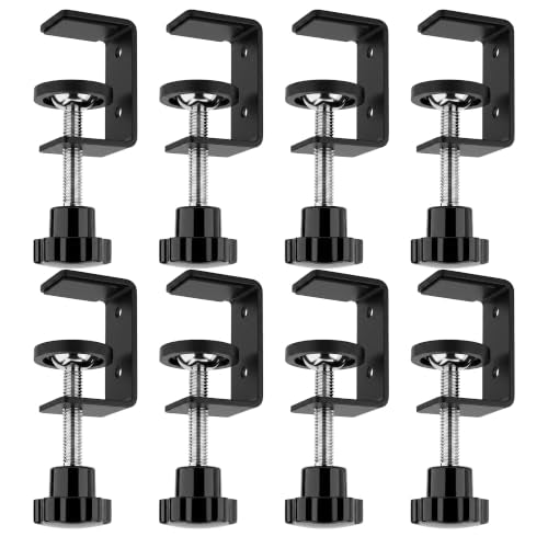 8-Pack 1 Inch Heavy Duty Mini C Clamps, Black Metal Desk Clamps with 0-1.38 Inch Clamping Capacity - Perfect For Workbenches, Diy Projects & Crafting(parallel clamps)