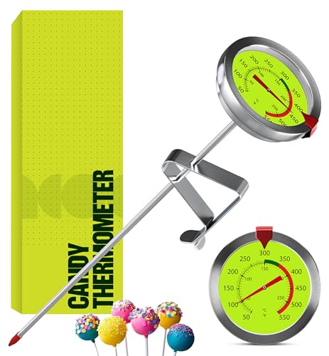 CRAFT911 Candy Thermometer with Pot Clip - Deep Fry Oil Thermometer for Frying and Candle Making (Lemon) - color: Lemon 1 Pack