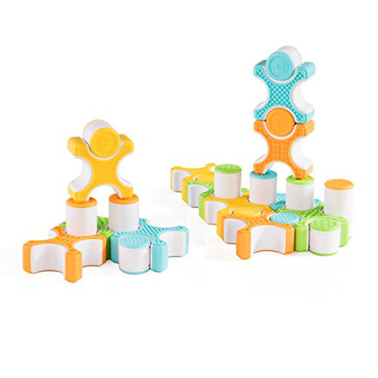 Guidecraft Grippies Stackers - 24 Piece Set, Stem Soft Grip Magnetic Building Toy for Toddlers - style: Stackers - 24 pc. set