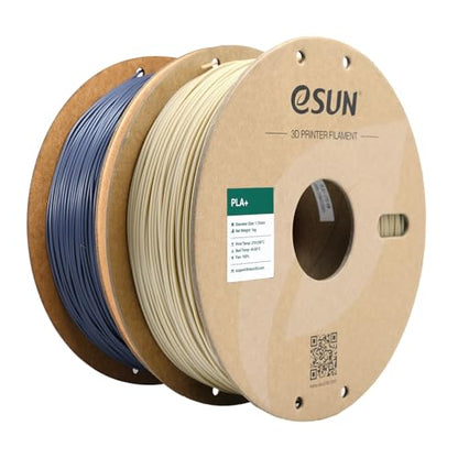 eSUN PLA+ Filament 3D Printer Filament PLA Plus 2KG Bone White+Grey - color: Bone White + Grey, size: 2 KG