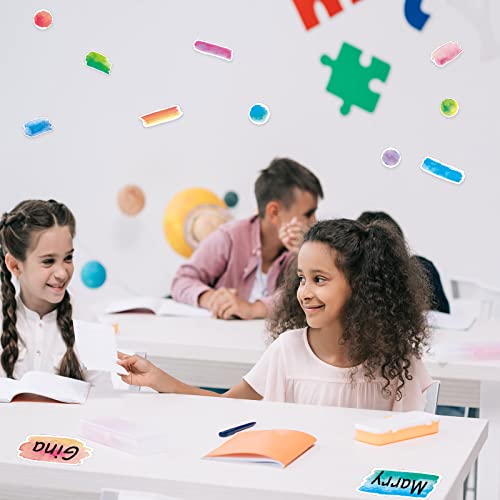 Yexiya 240 Pcs Watercolor Classroom Labels Cutouts for Bulletin Board