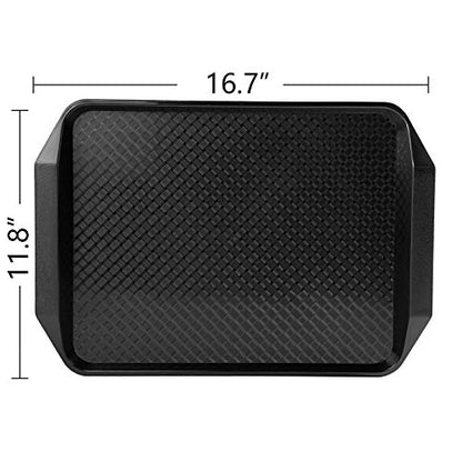 Aebeky Plastic Fast Food Tray,16.7 by 11.8-Inch,Set of 12 (Black) - color: Black