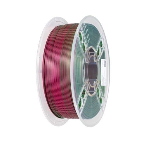 CC3D Silk Dual Color PLA Filament Red Green PLA Filament 1.75mm 1KG 3D Printer Filament Two Color Coextrusion Filament PLA Shiny Metallic Filament 3D Printing Material Red Green Bicolor PLA Filament - color: Silk Rose/Green