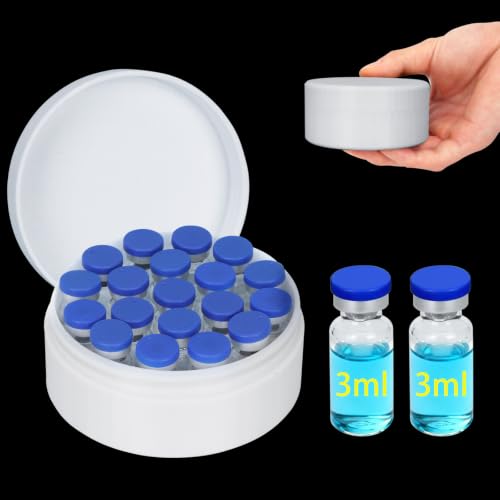3ml Peptide Case & Insulin Vial Storage Holder, Peptide Travel Case - color: 19 Shots-white