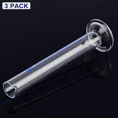Labasics 3-Pack Borosilicate Glass 50 ml Heavy Wall Graduated Cylinder Measuring Cylinder - size: 50 ml
