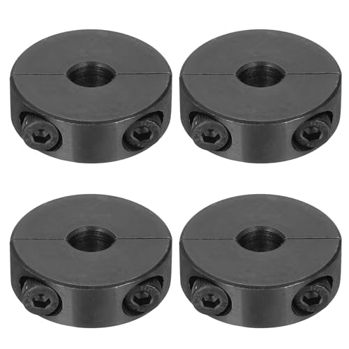 uxcell 4pcs Double Split Shaft Collars 8mm Bore, Two-Piece Clamping Collar 30mm OD 10mm Thickness Carbon Steel Lock Collar Clamp with Set Screws (Black Oxide) - size: 8mm x 30mm x 10mm