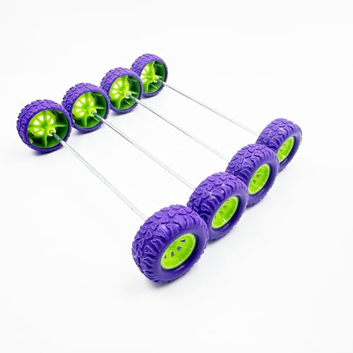 10PCS Toy Car Wheel RC Car Rubber Tire Wheel with 5PCS Shaft Round Rod Axles for RC Car Truck Robot DIY Model Toy Wheel Parts (2x29mm Purple) - style: 2x29mm Purple
