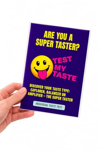 Super Taster Test Kit with Exclusive Blue Dye Tongue Test – Supertaster Taste Sensitivity Kit with PTC, Thiourea, Sodium Benzoate & Control Taste Strips – Test My Taste