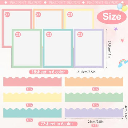 90 Pcs Science Fair Board Supplies Trifold Poster Boards, Macaron - color: Macaron
