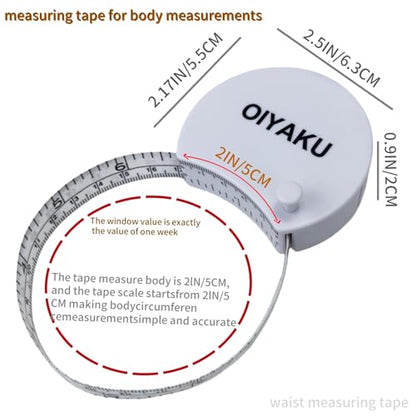 Body Measurement Tape Measure Fitness Tracking Tools Sewing Ruler 60" - color: white