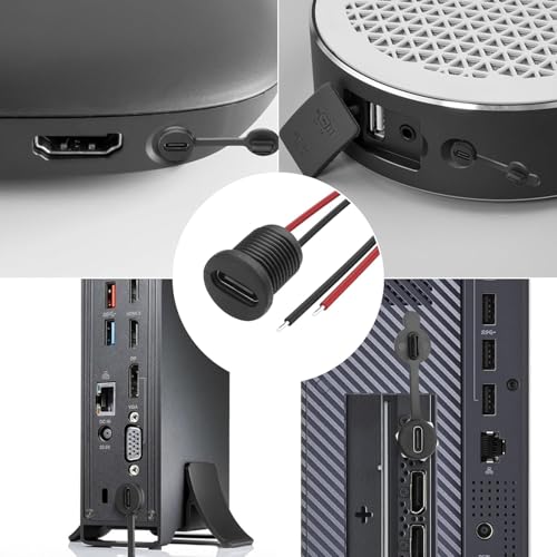 Gebildet 10pcs Type-C Female Chassis 2 Pin Wire 24AWG Waterproof Jack Connectors 3A USB C Pigtail Cable Extension Socket Plug - style: Type-C Female