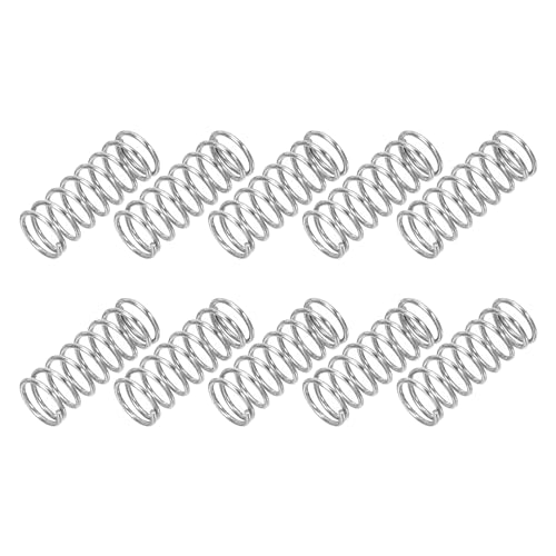 PATIKIL Compression Spring, 0.4mm Wire Dia x 4mm OD x 10mm L, 10 Pcs 304 Stainless Steel Mechanical Extension Small Springs Pen Springs Assortment Kit for Shop and Home Repairs - size: 0.4x4x10mm