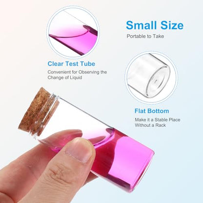 PATIKIL 30ml Test Tubes, 24pcs 2.76x1.18 Glass Clear Flat Bottom Test Tube Containers with Cork Stopper for Bead Party Candy Bath Salt Storage Scientific Experiment Plant Propagation - size: 30ml