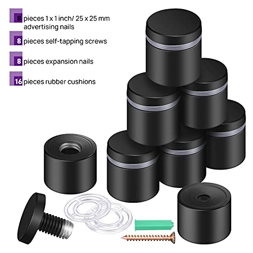 Ferraycle 8 Pieces Stainless Steel Standoff Screws Wall Standoff Advertising Nail Mounting Glass Hardware for Advertising Fixing(1 x 1 Inch)