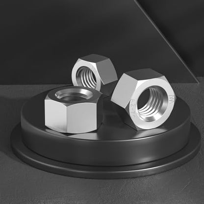 VGBUY 129pcs SAE Hex Nuts Assortment Kit 8-32 10-24 10-32 1/4"-20 5/16"-18 3/8"-16 1/2"-13 5/8"-11, 304 Stainless Steel 18-8 External Hex nut Set - size: SAE Kit